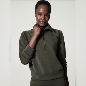 NWT Air Essentials SPANX Half Zip in Dark Palm SOLD OUT